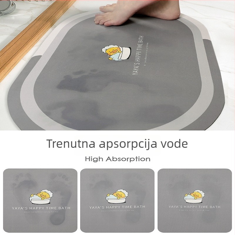 Diatomitni upijajući tepih za kupaonicu, protuklizni