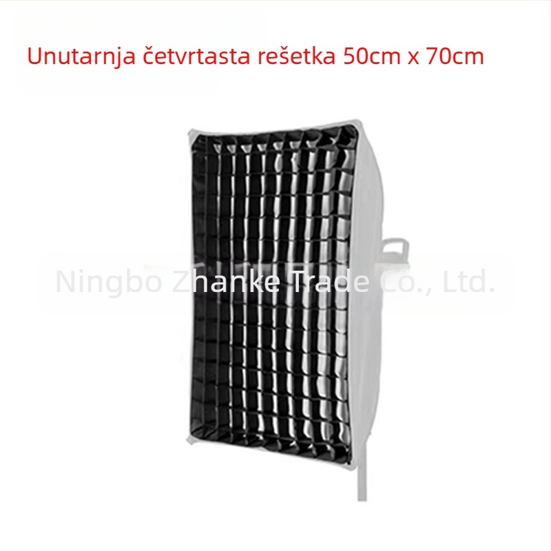 Softbox s mrežom za studijsku fotografiju, osmerouglasti pravokutni gril s uzorkom s ćelijama sa saćem, duboki odsjaj, brzo postavljanje, difuzor svjetla i poklopac bljeskalice