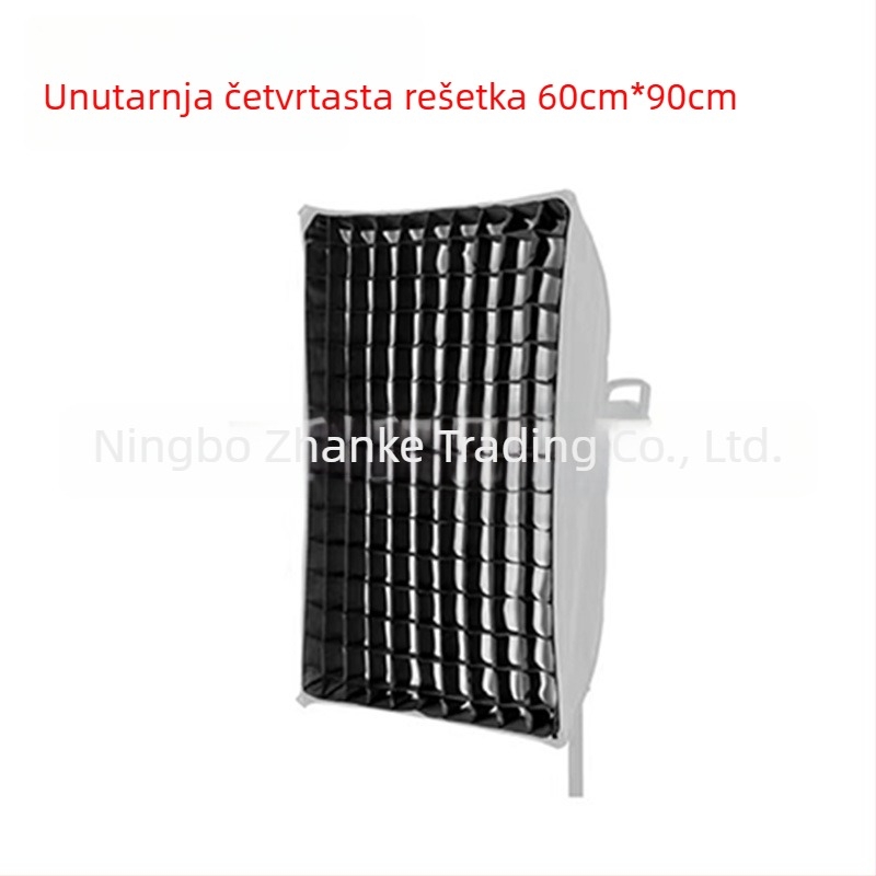 Softbox s mrežom za studijsku fotografiju, osmerouglasti pravokutni gril s uzorkom s ćelijama sa saćem, duboki odsjaj, brzo postavljanje, difuzor svjetla i poklopac bljeskalice