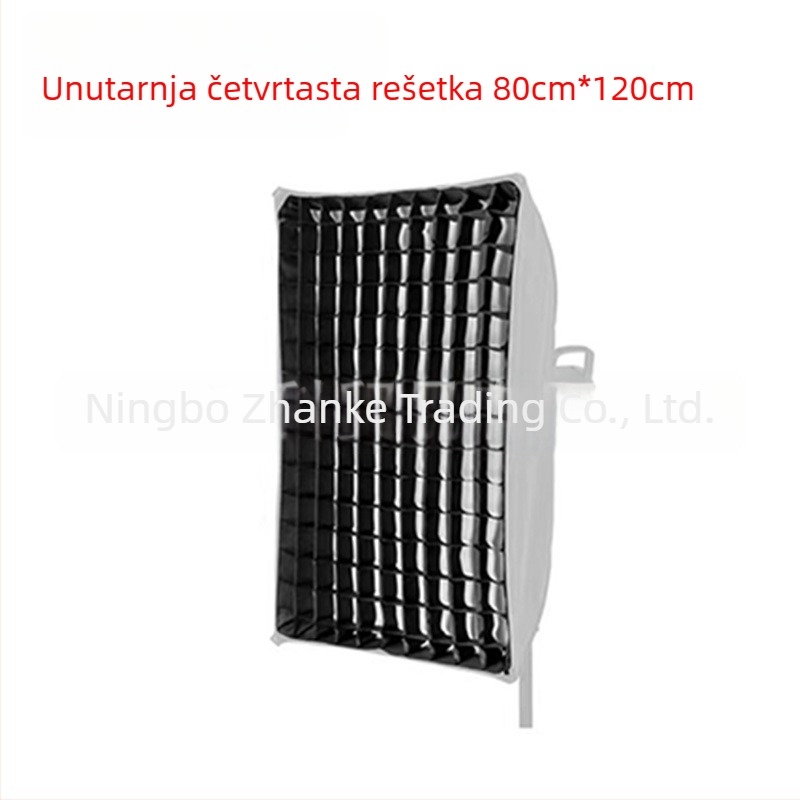Softbox s mrežom za studijsku fotografiju, osmerouglasti pravokutni gril s uzorkom s ćelijama sa saćem, duboki odsjaj, brzo postavljanje, difuzor svjetla i poklopac bljeskalice