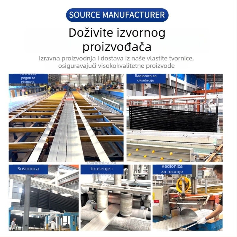 Aluminijski T-oblik rubni trak s ugrađenom metalnom trakom, za podove, pločice i stropove – aluminijski kanalni profil