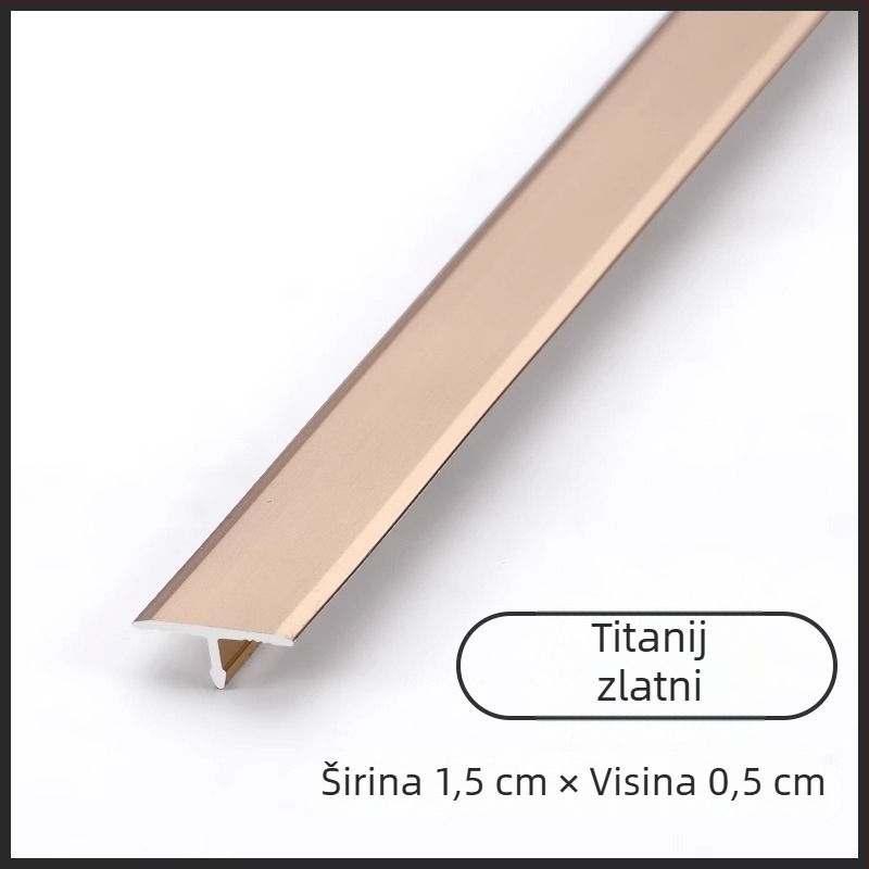 Aluminijski T-oblik rubni trak s ugrađenom metalnom trakom, za podove, pločice i stropove – aluminijski kanalni profil