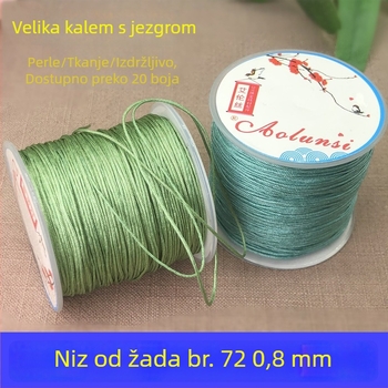 Br. 72 DIY pleteni nit za nakit — 0,8 mm perljana nit, crveni konac