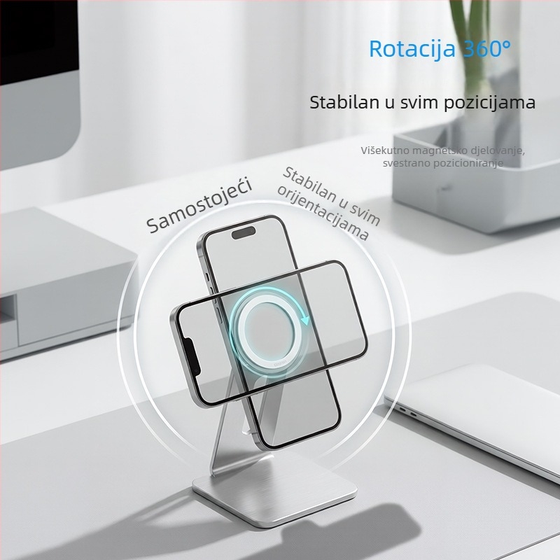 Novi dvostrano magnetski držač za telefon — lagan i prenosan, za frižider, stol, teretanu, auto i motocikl