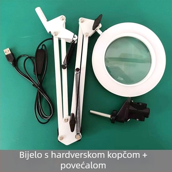 LED lampica s povećalom za popravke – stolna svjetiljka s klipom, zaštita očiju, USB napajanje