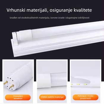 T8 staklena LED cijev, duljina 1,2 m, 50 W, 1600 lm, energetska ušteda, visoka svjetlina, komplet