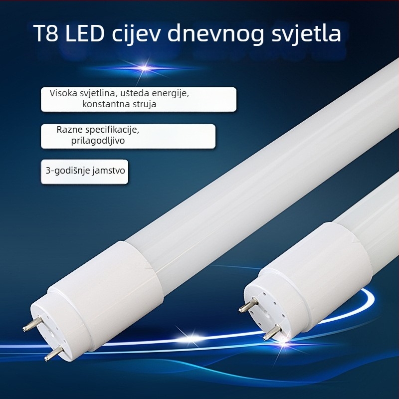 LED staklena svjetlosna cijev, 18W, T8, okruglog oblika, bez treperenja, visoka svjetlost, komercijalni LED cijev, duljina 1,2 m