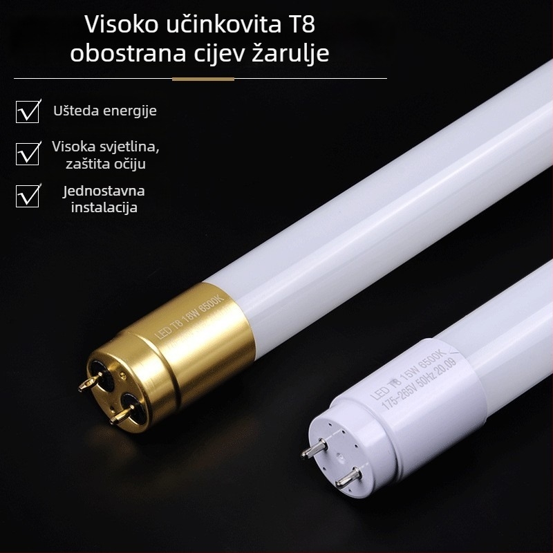LED staklena svjetlosna cijev, 18W, T8, okruglog oblika, bez treperenja, visoka svjetlost, komercijalni LED cijev, duljina 1,2 m