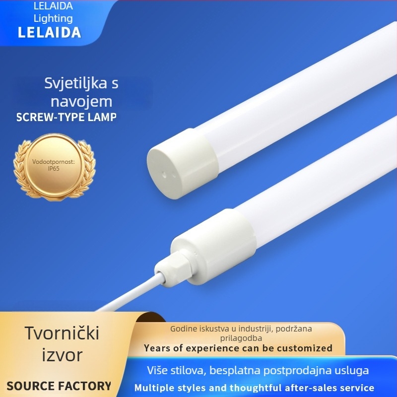 Potpuno plastična LED T8 cijev sa vijčanim spojem, vodootporna, dužine 1,2 m, 18 W, IP65, 84 LED, 5000 lm, 360° snop, bez mogućnosti promjene jačine svjetla