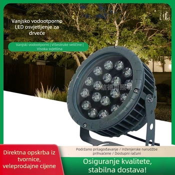Vanjski LED projektor za osvjetljenje drveta i pejzaža, ugradbeni u zemlju, vodootporni kružni projektor svjetla