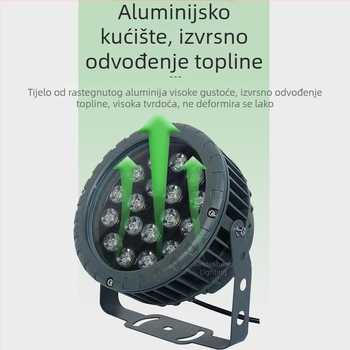 Vanjski LED projektor za osvjetljenje drveta i pejzaža, ugradbeni u zemlju, vodootporni kružni projektor svjetla