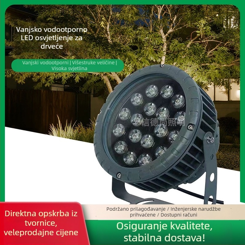Vanjski LED projektor za osvjetljenje drveta i pejzaža, ugradbeni u zemlju, vodootporni kružni projektor svjetla