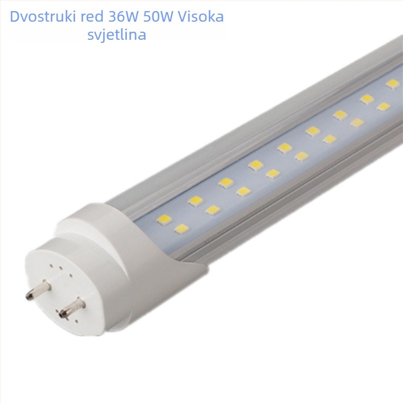 Dvojni red LED T8 svjetiljka, 36W, integrirana 50W visoke svjetline, inženjersko svjetlo, 110-220V