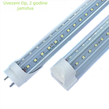 LED dvostruko redni T8 V-oblika cijev za reklamne kutije, 36W, 85-265V, duljina 1.2 m, aluminijsko kućište, 180° snop svjetla
