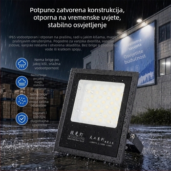 LED vanjski reflektor IP65, vodootporan, 120° snop, aluminijsko kućište, 50–400W, 220V