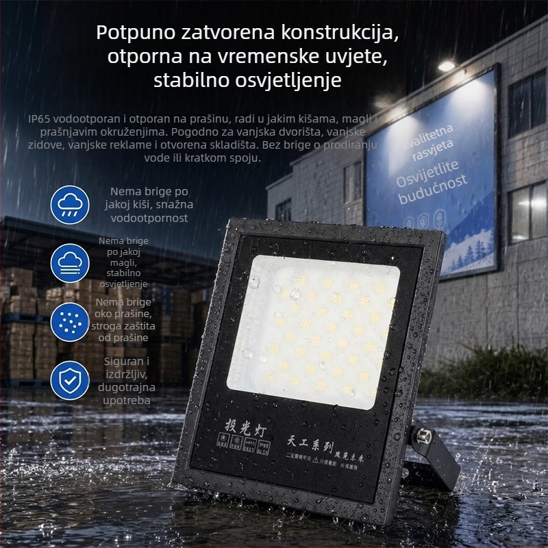 LED vanjski reflektor IP65, vodootporan, 120° snop, aluminijsko kućište, 50–400W, 220V