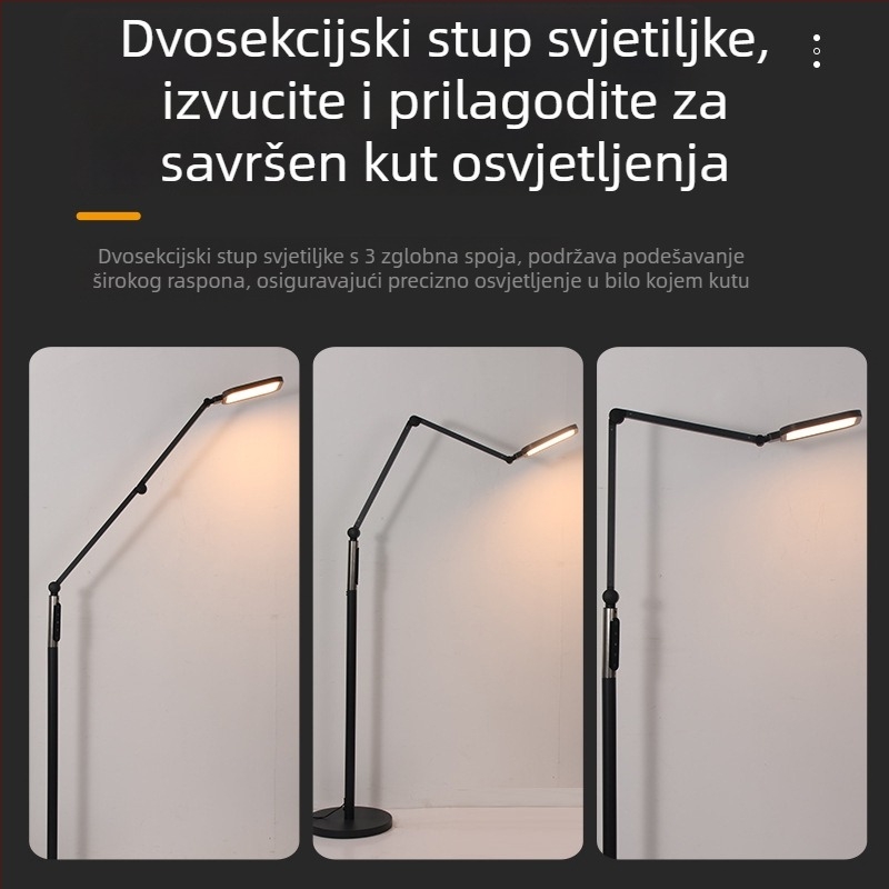 Podna LED lampa s kompletnim spektrom i visokim CRI (≥98), zaštita očiju, daljinsko upravljanje svjetlinom, za dnevni boravak, spavaću sobu, studij i učenje