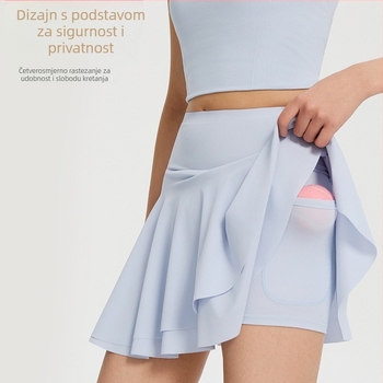 Ženska asimetrična kratka suknja, proljetni model, sprječava prozirnost, uski i vitki kroj, sportska suknja za svakodnevno nošenje, plus veličina, jednobojna