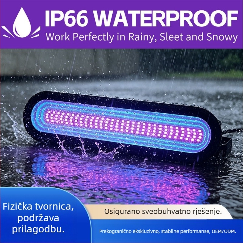 UV flood svjetlo 365/395 nm za polimerizaciju smola i fluorescencijsko osvjetljenje pozornice, 50W, IP66, duljina 30 cm