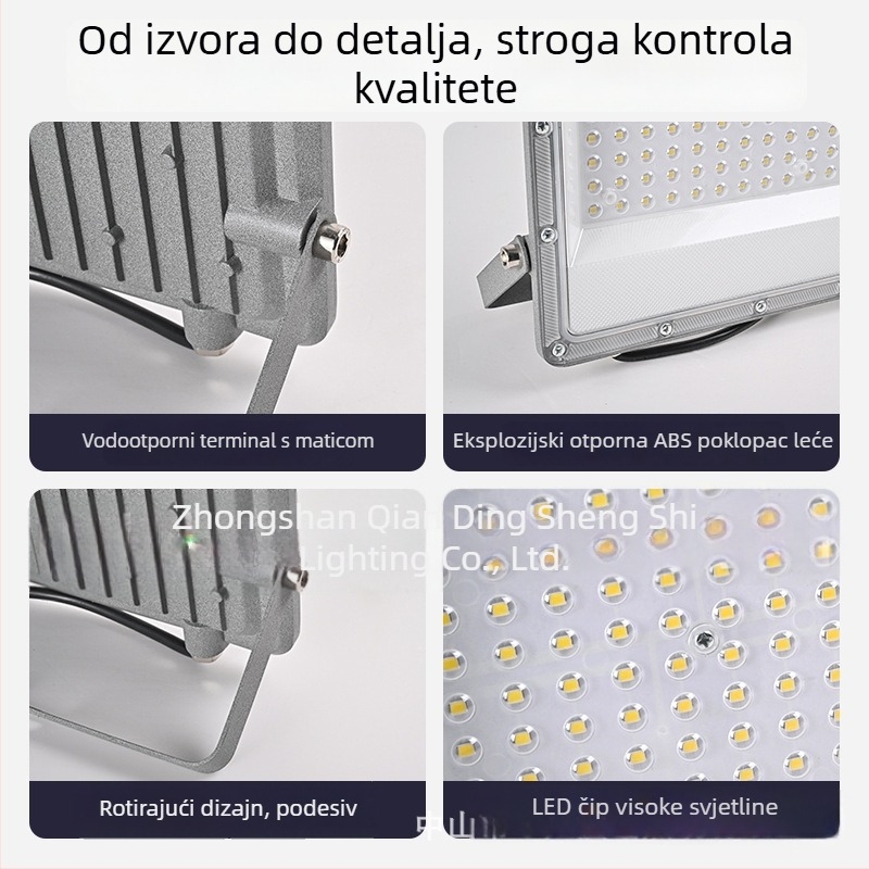 Guohan LED linearni vodootporni floodlight za vanjsku upotrebu, 100W, 1800 lm, aluminijsko kućište, IP66, 120° snop, 3000K/4000K/6500K