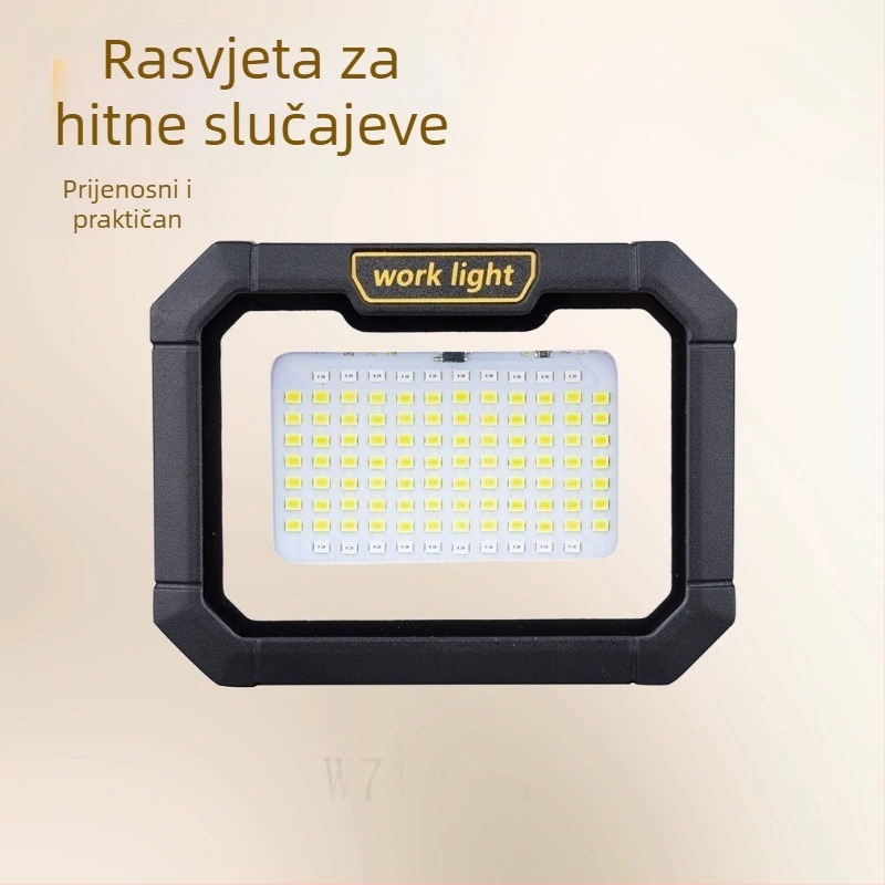 Solarna LED radna svjetiljka, prijenosna za vanjske gradilišta, kampiranje i hitno osvjetljenje