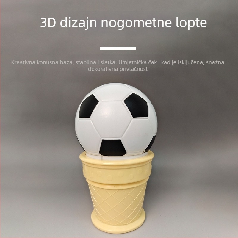 Prilagodljiva noćna lampica s temom Svjetskog kupa u europskom nogometu, baza u obliku sladoleda, svjetiljka noćnog ormarića