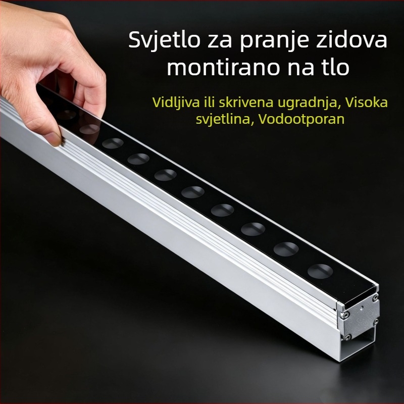 Vanjska zidna svjetiljka za pranje zida, vodootporna, visoka jasnost, rasvjeta krajolika, ugrađena duga traka u tlo