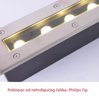Vanjska vodootporna ugradna linearna LED svjetiljka od nehrđajućeg čelika za trgove, parkove i hodnike