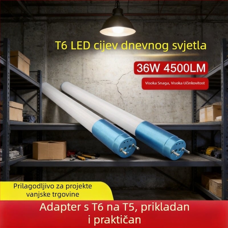 T6 staklena LED cijev – zamjenjuje T5 fluorescencijske cijevi, duljina 1,2 m, 36 W