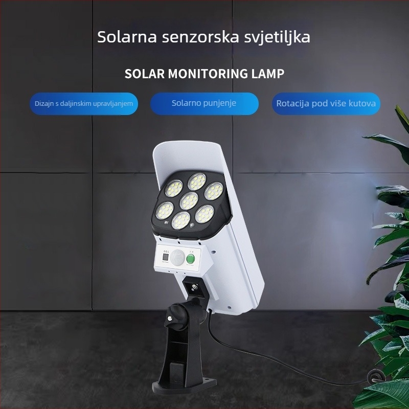 Solarna vanjska lampa za vrt s senzorom pokreta i dizajnom lažne kamere za nadzor