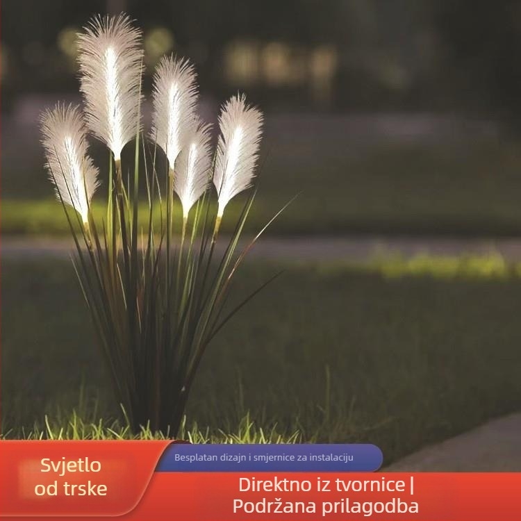 Lampa pampas trave za travnjak, vanjski ukrasni krajolik rasvjeta, LED vlaknasta optička lampa, prilagodljivo