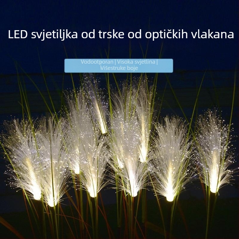 Lampa pampas trave za travnjak, vanjski ukrasni krajolik rasvjeta, LED vlaknasta optička lampa, prilagodljivo