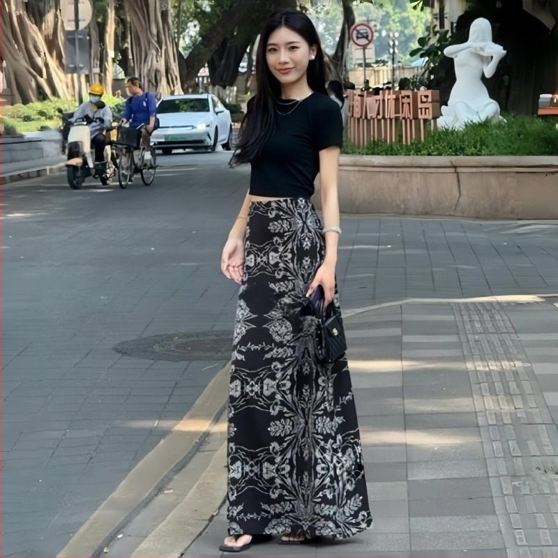 Ljetna žena duga A-linijska suknja s visokim strukom – casual i elegantan stil