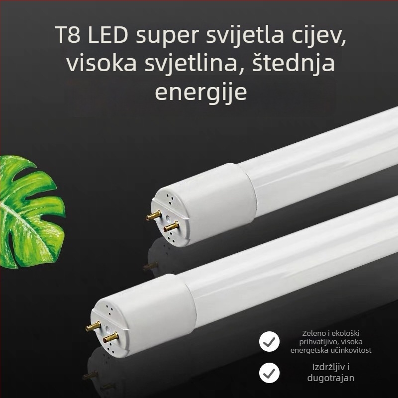 T8 LED svjetlosna cijev – komplet baze nosača, podijeljeni tip, ultra jasan, 1,2 m LED staklena cijev, starinski držač lampe