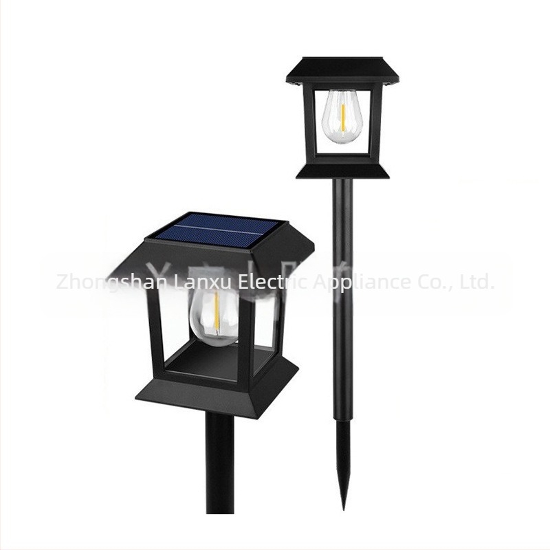 Solarna LED lampa za dvorište, plastična kvadratna lampa stila palače, vanjska dekorativna rasvjeta