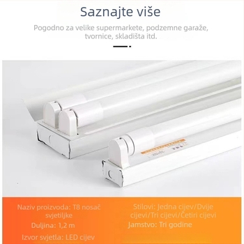 LED T8 integrirani set cijevi za kućnu upotrebu – ultra sjajna, energetski štedljiva duga LED svjetiljka