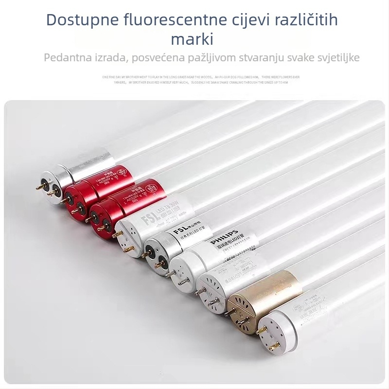 LED T8 integrirani set cijevi za kućnu upotrebu – ultra sjajna, energetski štedljiva duga LED svjetiljka