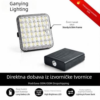 Modularni solarni reflektor s LED svjetlom za nuždu, odvojiva power banka, vanjska kamping lampa
