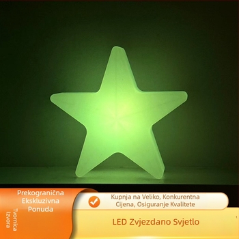 LED vanjske dekorativne svjetiljke, vodootporne, osvijetljena zvijezda s pet krakova, solarne atmosferske lampe za kampiranje i travnjak, prilagodljive