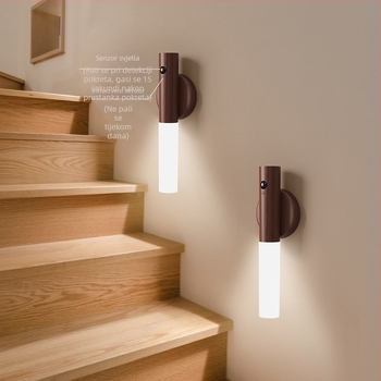 LED noćna lampa sa senzorom pokreta, kreativan stolni dizajn, punjiva zidna lampa za hodnike i vanjsku nužnu rasvjetu