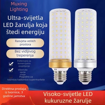 LED svjetiljka za svijeću s bazom E14/E27, tri boje osvjetljenja, uštedu energije, visoka svjetlinu, zaštita očiju, bez treperenja