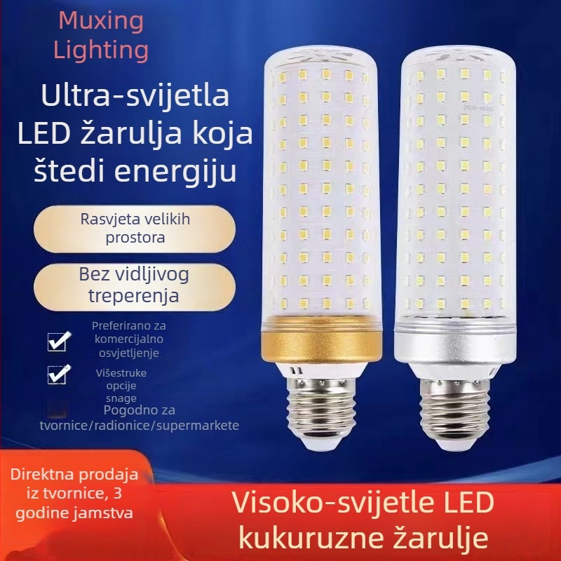 LED svjetiljka za svijeću s bazom E14/E27, tri boje osvjetljenja, uštedu energije, visoka svjetlinu, zaštita očiju, bez treperenja