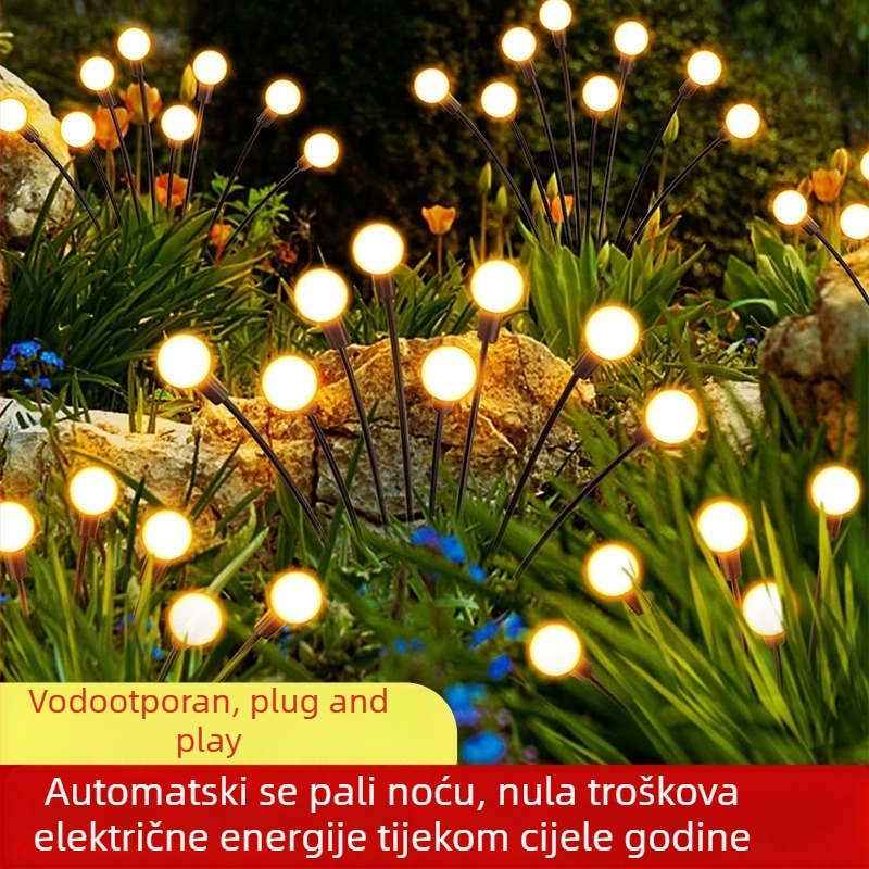 Solne vanjske lampe, lampe firefly za vrt, ambijentalno osvjetljenje za vilu, dekorativne lampe za travnjak