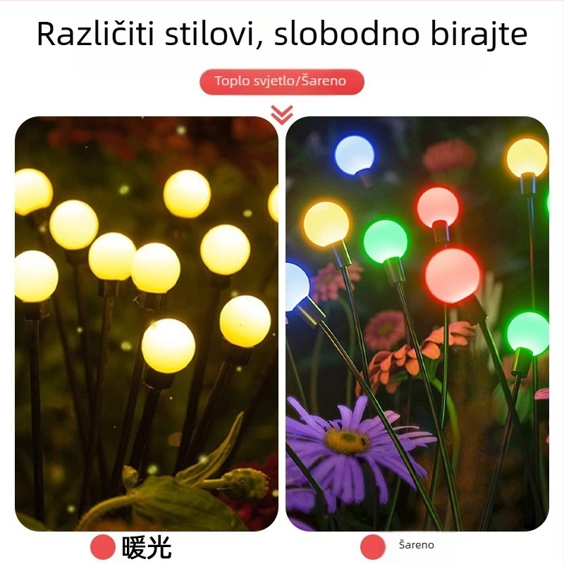 Solne vanjske lampe, lampe firefly za vrt, ambijentalno osvjetljenje za vilu, dekorativne lampe za travnjak