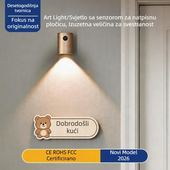 Nova pametna LED noćna svjetiljka sa senzorom pokreta, punjiva, magnetsko bežično zidno svjetlo za ploču vrata, topla 3000K boja