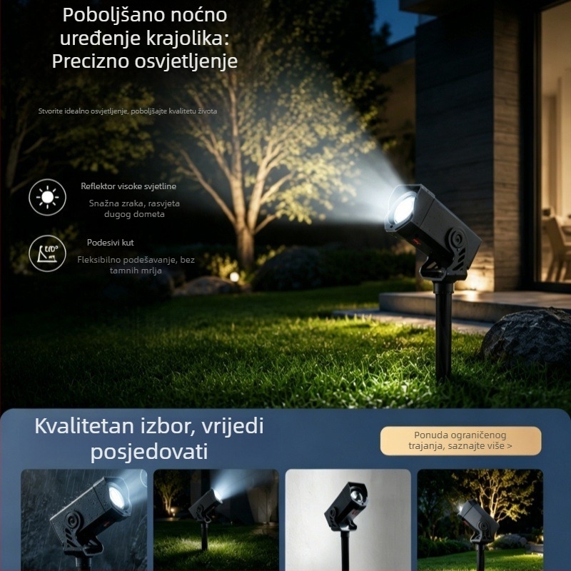 Solarni vanjski spotovi za vrt i drveće, dekorativno osvjetljenje vila i parkova, projekcijsko osvjetljenje