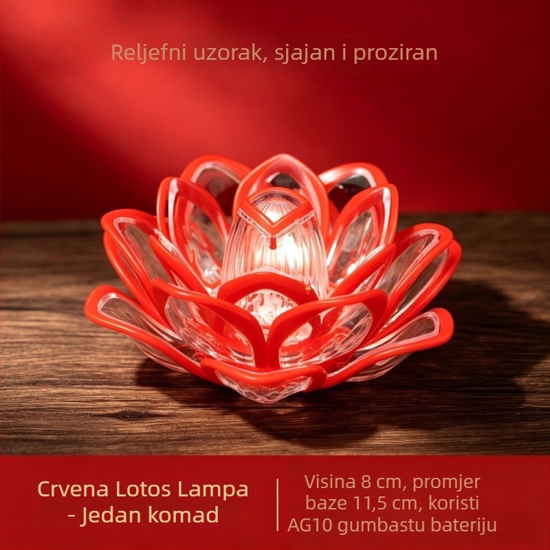 LED lotus svjetiljka za Buddha ponudu, simulirana električna svijeća, kućni dekor, stolni ukras, ambijentalno svjetlo