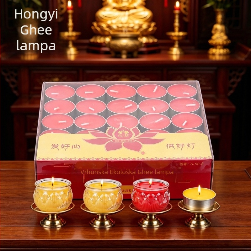 Buddha lampa od sojinog voska u aluminijskom kućištu, bezdimna, dugotrajna mirisna svijeća, perle u obliku cvijeta šljive, moguć prilagoditi logo