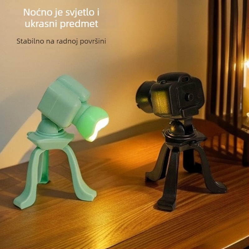 Kreativna noćna svjetiljka u obliku kamere, LED elektronička svijeća, stolna svjetiljka za čitanje, dekorativni predmet