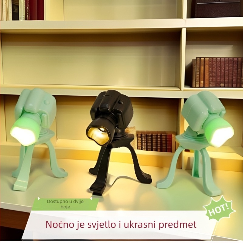 Kreativna noćna svjetiljka u obliku kamere, LED elektronička svijeća, stolna svjetiljka za čitanje, dekorativni predmet